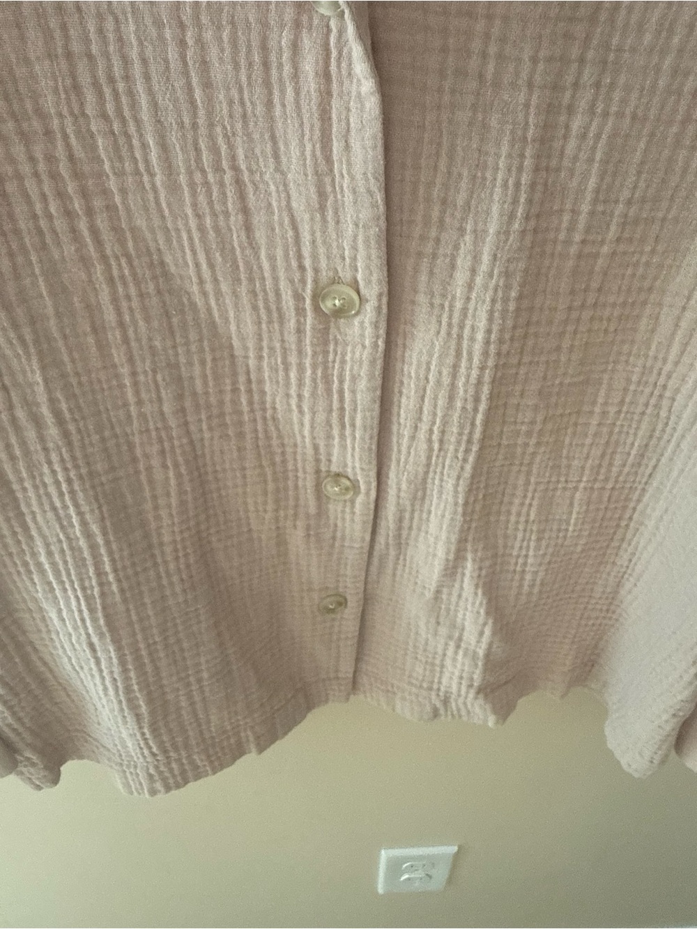 Jenni Kayne light pink gauze button down shirt size Small - Picture 5 of 8